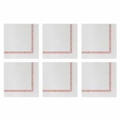Promo 🔥 VIETRI Papersoft Napkins Fringe Red Cocktail Napkins (Pack of 20) - Set of 6 🌟