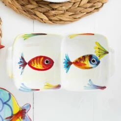 Cheap 👏 VIETRI Pesci Colorati Two-Part Server 🤩 -Tabletop Elegant shop PSE 7835 3