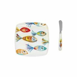 Top 10 🔥 VIETRI Pesci Colorati Square Plate with Spreader 🔥
