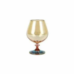 Coupon 😀 VIETRI Regalia Deco Blue Brandy Snifter 🔔