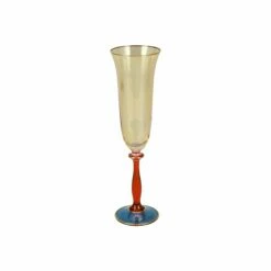 New ⌛ VIETRI Regalia Deco Blue Champagne Glass 👍