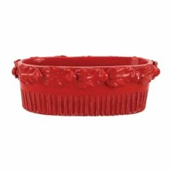 Cheap 🥰 VIETRI Rustic Garden Red Acanthus Leaf Oval Planter 🛒