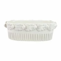 Cheap ⭐ VIETRI Rustic Garden White Acanthus Leaf Oval Planter 👍