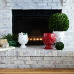 Budget ⭐ VIETRI Rustic Garden White Acanthus Leaf Large Footed Cachepot 👍 -Tabletop Elegant shop RGA 7785W 3