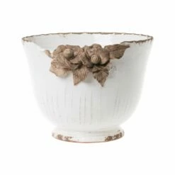 Cheapest 🔥 VIETRI Rustic Garden White Planter W/Flowers 🥰