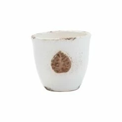 Budget 👏 VIETRI Rustic Garden White Small Cachepot with Leaf 🎁