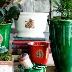 Hot Sale 🥰 VIETRI Rustic Garden Leaves Medium Round Cachepot 🤩 -Tabletop Elegant shop RGA 89103L LSALT 2