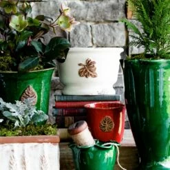 Hot Sale 🥰 VIETRI Rustic Garden Leaves Medium Round Cachepot 🤩 -Tabletop Elegant shop RGA 89103L LSALT 3