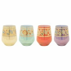Best reviews of 😍 VIETRI Regalia Assorted Stemless Wine Glasses - Set of 4 ❤️
