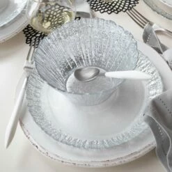 Buy ⌛ VIETRI Rufolo Glass Platinum Salad Plate 🛒 -Tabletop Elegant shop RUF 5201P 4