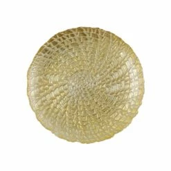 Budget 🎁 VIETRI Rufolo Glass Gold Crocodile Salad Plate 👏