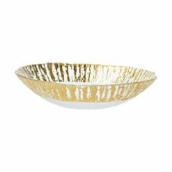 Discount ⭐ VIETRI Rufolo Glass Gold Medium Oval Serving Bowl 👏