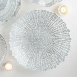 Promo 👏 VIETRI Rufolo Glass Platinum Large Serving Bowl 🥰 -Tabletop Elegant shop RUF 5236P 4