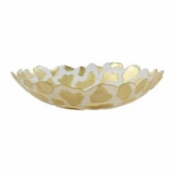 Best Sale ❤️ VIETRI Rufolo Glass Gold Giraffe Medium Shallow Bowl 🧨
