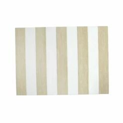 New 🔔 VIETRI Reversible Placemats Cream/White Striped Rectangular Placemat 👏