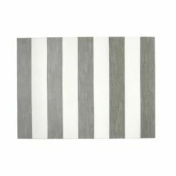 Best Pirce ⭐ VIETRI Reversible Placemats Gray/White Striped Rectangular Placemat 🥰
