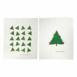Outlet 🌟 VIETRI Siciliano Linens Holiday Tree Dish Towels - Set of 2 🎁