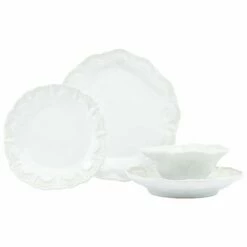 Brand new 👍 VIETRI Incanto Stone White Lace Four-Piece Place Setting 🎉