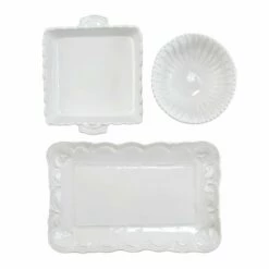 Flash Sale 👍 VIETRI Incanto Stone White 3-Piece Hostess Set 🧨