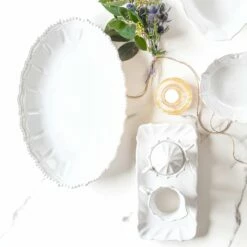 Budget 🎁 VIETRI Incanto Stone White Scallop Creamer 👏 -Tabletop Elegant shop SINC W1113 LSALT 3