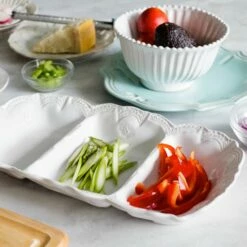 Deals 🛒 VIETRI Incanto Stone White Lace Medium Three-Part Server 🔥 -Tabletop Elegant shop SINC W1151 LSALT 3