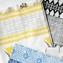 Budget ⌛ Viva by VIETRI Bohemian Linens Gray/Yellow Napkins - Set of 4 🤩 -Tabletop Elegant shop VBOH 007001GY 2100 web2