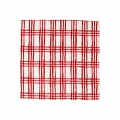 Hot Sale 🎁 Viva by VIETRI Bohemian Linens Plaid Red/White Napkins - Set of 4 😍