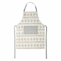 Discount 🧨 Viva by VIETRI Bohemian Linens Beige/Gray Apron 🎉