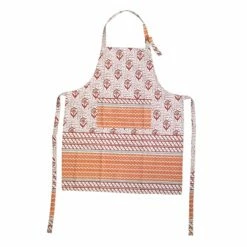 Wholesale 👏 Viva by VIETRI Bohemian Linens Gray/Orange Apron ⌛