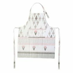Discount 💯 Viva by VIETRI Bohemian Linens Gray/Pink Apron 🔥