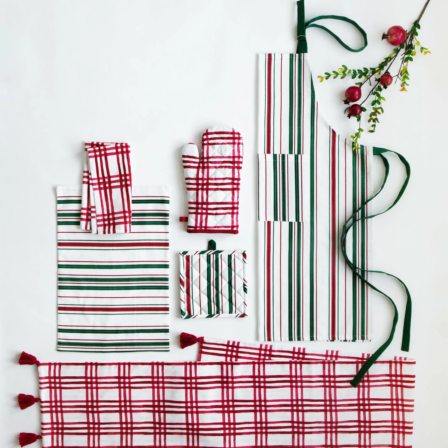 Buy ๐ฅ Viva by VIETRI Bohemian Linens Stripe Red/Green Apron ๐ 2 Buy ๐ฅ Viva by VIETRI Bohemian Linens Stripe Red/Green Apron ๐ - Image 2