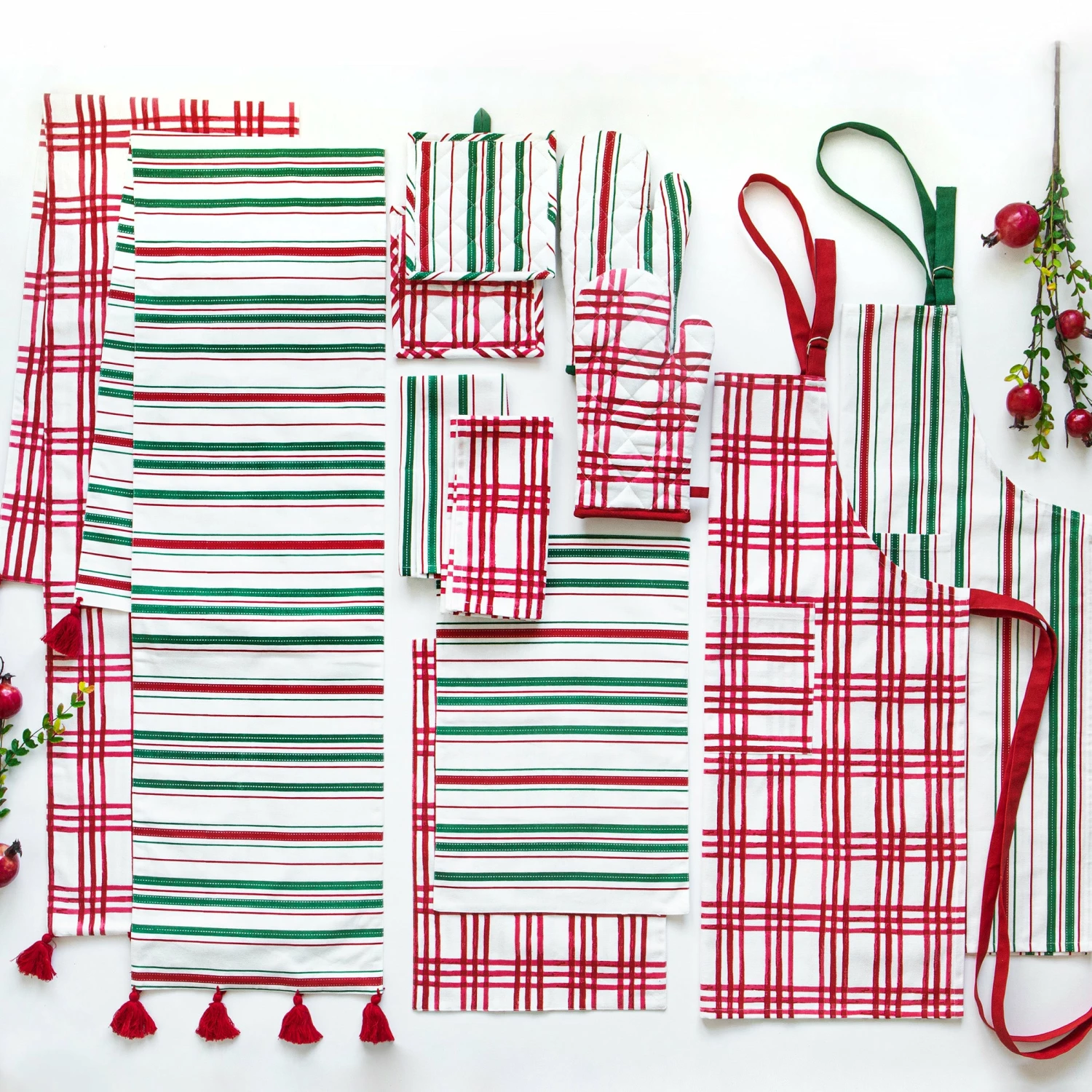 Buy ๐ฅ Viva by VIETRI Bohemian Linens Stripe Red/Green Apron ๐ 3 Buy ๐ฅ Viva by VIETRI Bohemian Linens Stripe Red/Green Apron ๐ - Image 3