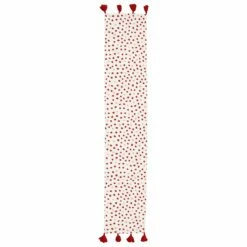 Buy 🔔 Viva by VIETRI Bohemian Linens Dot Red/Gold Runner 😀