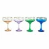 Best Pirce ✨ Viva by VIETRI Rainbow Jewel Tone Assorted Coupe Champagne Glasses - Set of 4 😍