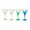 Outlet ❤️ Viva by VIETRI Rainbow Jewel Tone Assorted Martini Glasses - Set of 4 ✔️
