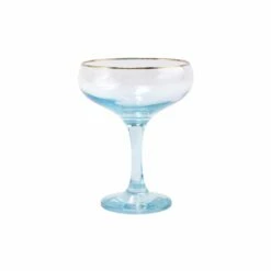 Best deal 👍 Viva by VIETRI Rainbow Assorted Coupe Champagne Glasses - Set of 4 ⭐ -Tabletop Elegant shop VBOW T52151 2100 web1