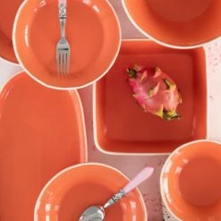 Wholesale 🔥 Viva by VIETRI Chroma Coral Square Baker ⌛ -Tabletop Elegant shop VCRM C003061 3