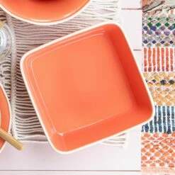 Wholesale 🔥 Viva by VIETRI Chroma Coral Square Baker ⌛ -Tabletop Elegant shop VCRM C003061 4