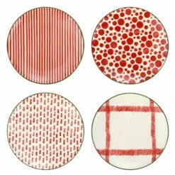 Budget 🔔 Viva by VIETRI Mistletoe Assorted Dinner Plates - Set of 4 🌟