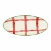 Cheapest 🔥 Viva by VIETRI Mistletoe Plaid Narrow Oval Platter ✔️