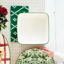 Best Sale 🛒 Viva by VIETRI Mistletoe Arrow Square Baker 👏 -Tabletop Elegant shop VMIL 003061 2100 web3