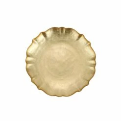 New 🔔 viva by VIETRI Baroque Glass Gold Cocktail Plate 😀