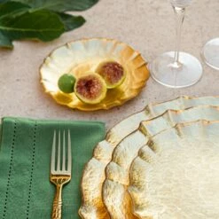 New 🔔 viva by VIETRI Baroque Glass Gold Cocktail Plate 😀 -Tabletop Elegant shop VPAS 5219G 3