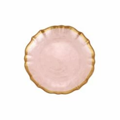 Promo ⭐ viva by VIETRI Baroque Glass Pink Cocktail Plate ❤️