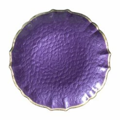 Promo ✨ Viva by VIETRI Baroque Glass Service Plate/Charger 🔥 -Tabletop Elegant shop VPAS 5221PU 2100 web1