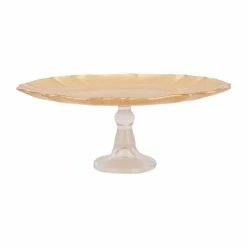 Outlet 🤩 viva by VIETRI Baroque Glass Gold Cake Stand 💯