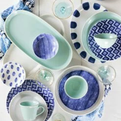 Cheapest ✔️ Viva by VIETRI Santorini Stripe Salad Plate 🧨 -Tabletop Elegant shop VSAN 003001D 4