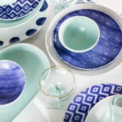 Cheapest ✔️ Viva by VIETRI Santorini Stripe Salad Plate 🧨 -Tabletop Elegant shop VSAN 003001D 5