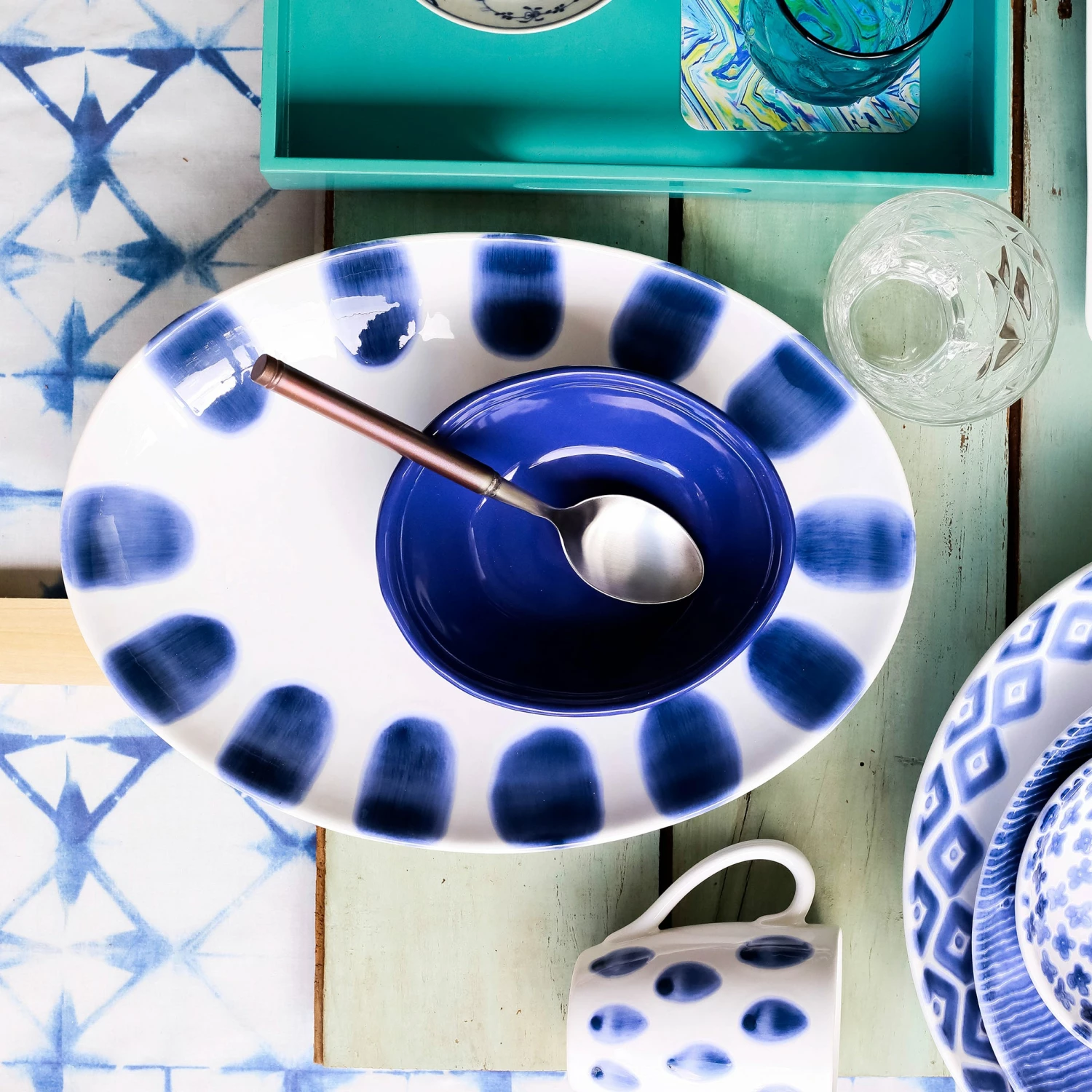 Budget ๐ Viva by VIETRI Santorini Dot Small Oval Platter ๐ฅ 2 Budget ๐ Viva by VIETRI Santorini Dot Small Oval Platter ๐ฅ - Image 2