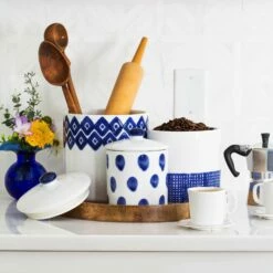 Top 10 🎉 Viva by VIETRI Santorini Canister Set ✔️ -Tabletop Elegant shop VSAN 003066 LSALT 1 bb35c60d e693 450b 852a ae25551d5a99